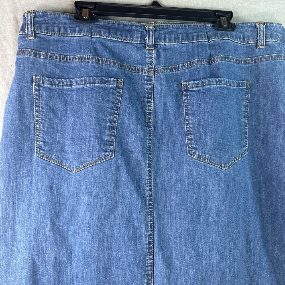 One 5 One Denim Jean Skirt Womens Ruffle Hem Blue Y2K Retro Boho Asymmetrical 3X - Picture 15 of 15